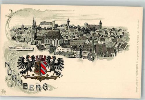 Nürnberg Wappen Heraldinische Postkarte Nr 14