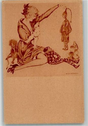 Frau mit Puppen Marionetten Erotik Serie 100 c/6 Verlag Fischer + Wittig Leipzig