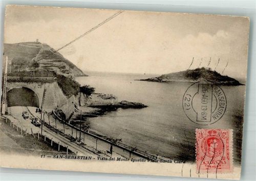 San Sebastian 1913 Monte Igueldo Santa Clara Marke Bildseitig