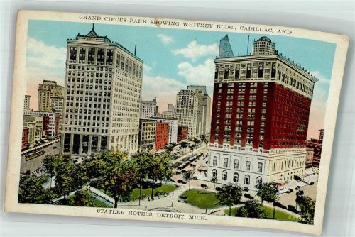 Detroit Grand Circus Park Whitney Building Statler Hotel