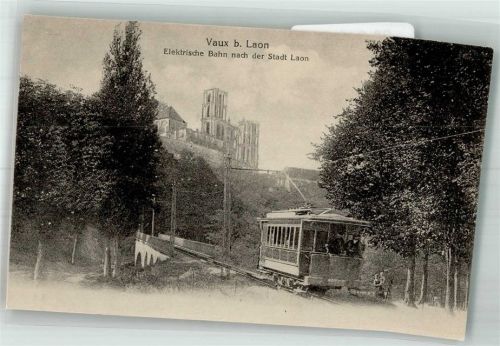 Laon 1916 Vaux Straßenbahn nach der Stadt Laon