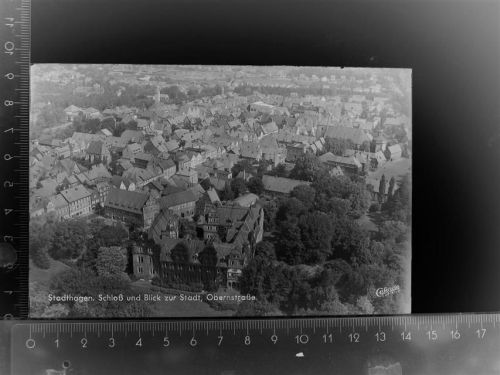 Stadthagen Schloss und Blick zur Stadt, Obernstrasse