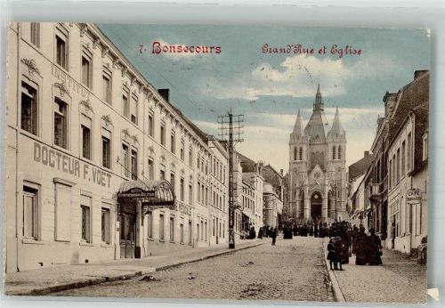 Bonsecours 1915 Institut Dr.f.Voet Kirche Grand Rue Feldpost WK I Land.Sturminf. Regensburg II