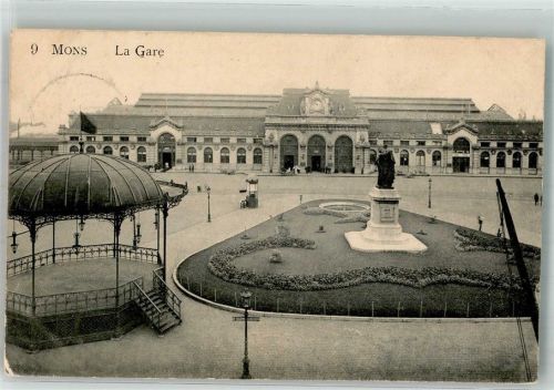 Mons 1915 Bahnhof Denkmal Feldpost WK I