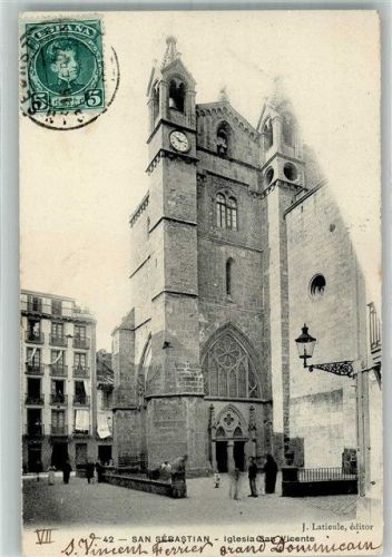 San Sebastian 1907 Kirche San Vicente Marke bildseitig