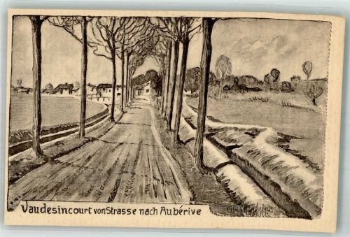Vaudesincourt Straße nach Auberive Feldpost WK I