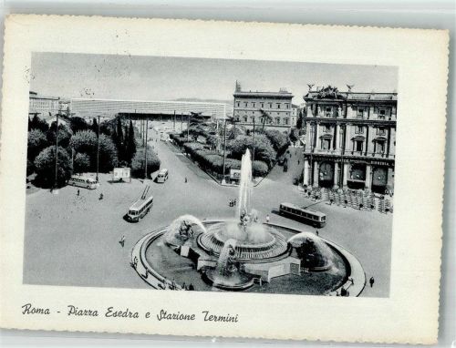 Roma 1965 Omnibus Brunnen Piazza Esedra Bahnhof