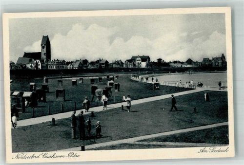 Döse Am Seedeich Cuxhaven Nordseebad Kirche Strandkorb