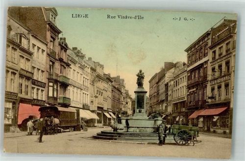 Liege 1914 Denkmal Pferdewagen Geschäft Rue Vinave d´Ille