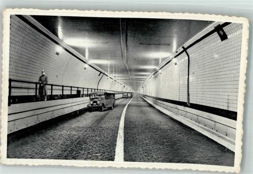Antwerpen Omnibus Auto Polizist Innenansicht des Tunnels unter der Schelde