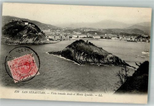 San Sebastian 1912 Monte Igueldo Marke bildseitig