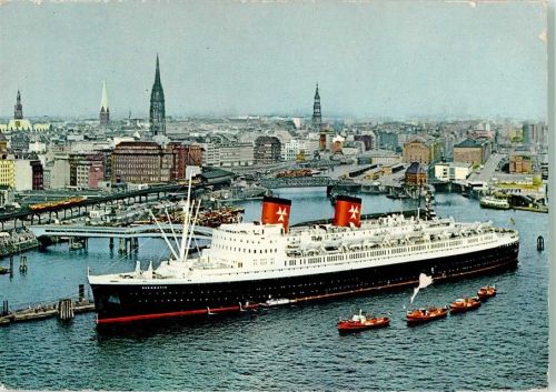 Hamburg Passagier-Schnelldampfer Hanseatic der Hamburg-Amerika-Linie im Hafen Verlag Hans Andres