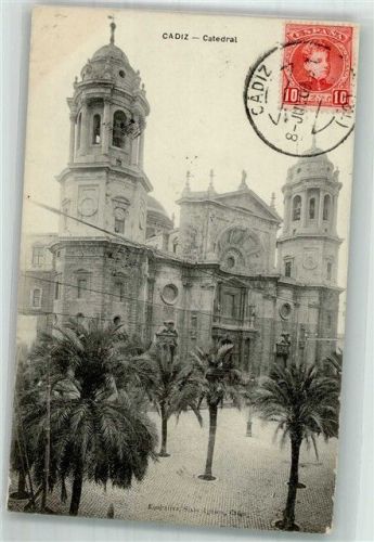 Cadiz 1909 Kathedrale Marke bildseitig
