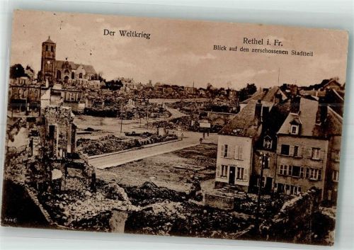 Rethel 1916 Feldpost WK I Straßenbau-Komp. Nr. 55 Trümmer