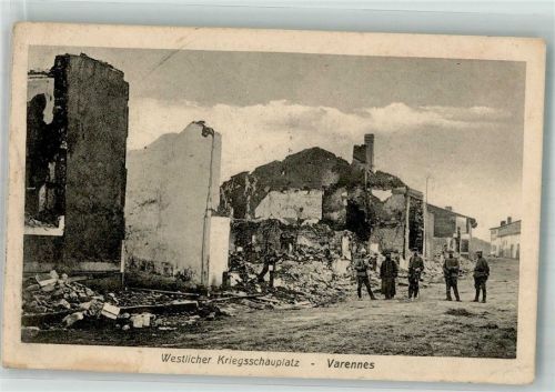 Varennes-en-Argonne 1916 Feldpost WK I 2.Bayer. Inf.Div. Uniform Soldaten Trümmer