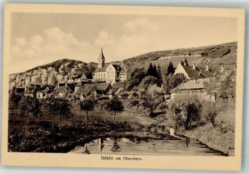 79588 W7859 Istein , Markgräflerl - Panorama des Ortes mit St. Michael Kirche