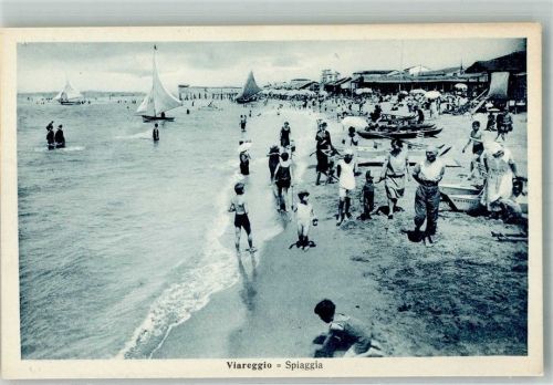 55049 Viareggio Foto AK Schwimmbad Strand