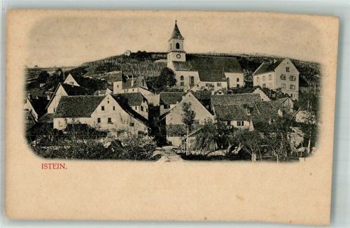 Istein Panorama des Ortes mit St. Michael Kirche