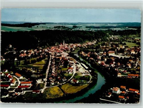 Wolfratshausen Luftaufnahme Ortsansicht mit Loisach
