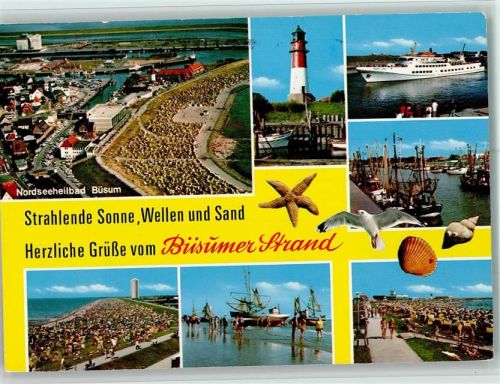 Büsum Büsumer Strand Möwe Seestern Muscheln Leuchtturm Segelschiff Fischerboote Mehrfachaufnahme