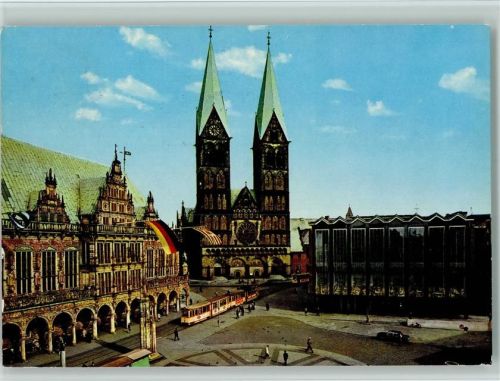 Bremen Rathaus Dom und Haus der Bürgerschaft Straßenbahn