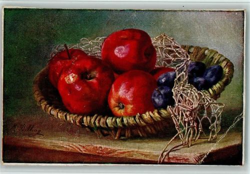 Äpfel und Pfaumen im Korb