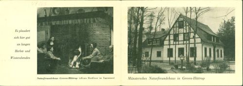 Fuestrup Münstersches Naturfreundehaus, mit kurzer Angebotsbeschreibung, 2-fach Klappkarte