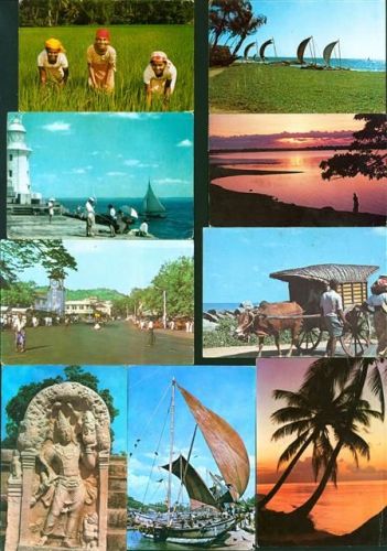 Sri Lanka Lot mit 9 AK, ca. 1953-1982; mit Gebrauchsspuren, gelaufen
