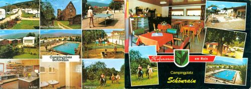 Gemünden Campingplatz "Schönrain", 2-fach Klappkarte, mit Kurzinfos
