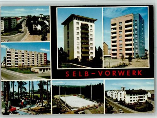 Selb Hochhäuser Stadion Ortsansichten Ortsteil Vorwerk Mehrfachaufnahme AKU2