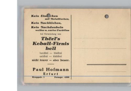 Erfurt Paul Hofmann, Thörl´s Kobalt-Firnis