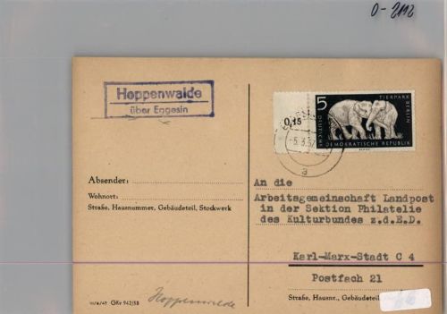 Hoppenwalde Landpoststempel