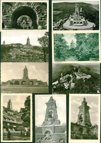 Kyffhäuser Denkmal Lot mit 32 AK, ca. 1909-1966: gute Erhaltung, wenige gelaufen