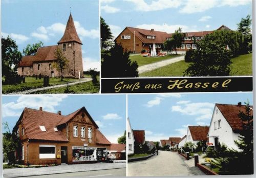 Hassel Springbrunnen Haus Baum Kirche