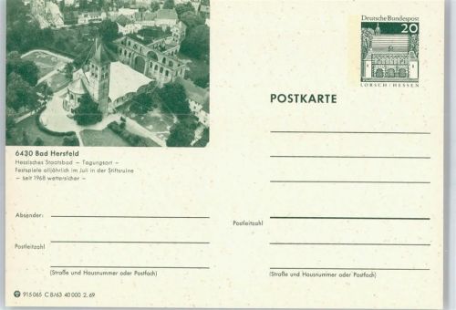 Bad Hersfeld Ganzsache 915065 2.69