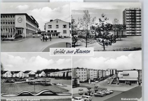 Hausen Biebererstraße Minigolf Auto Baum Haus