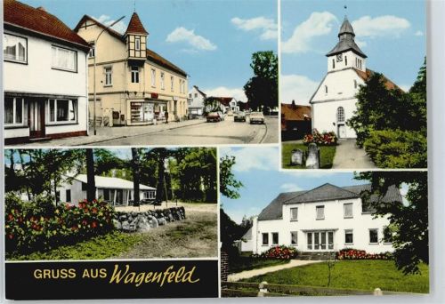 Wagenfeld Haus Auto Baum Uhr Blumen
