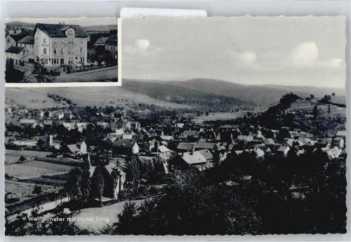 Weilmünster Gesamtansicht Berg Haus Baum Feld Hotel Jung
