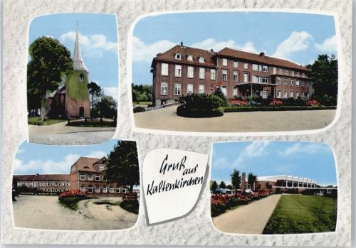 24568 W2358 Kaltenkirchen , Holst - Kirche Haus Baum Wiese Blumen