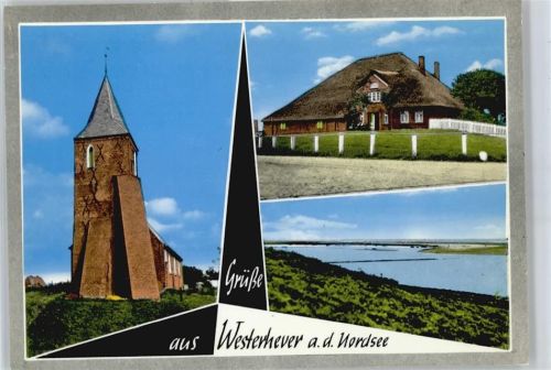 Westerhever Kirche Fluss Brücke