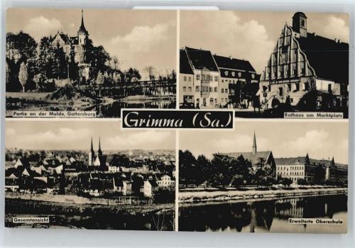 Grimma Schloß Gattersburg, Rathaus, Marktplatz, Schule