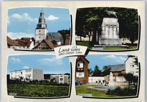 Langgöns Kirche, Schule, Ehrenmal, Grünanlage