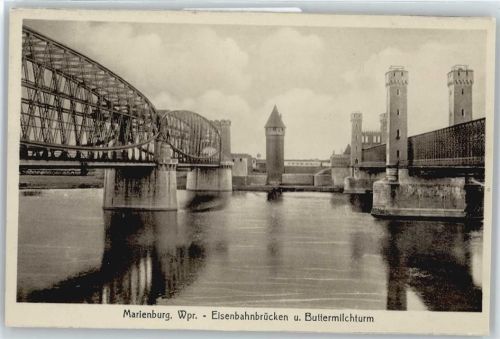 Marienburg Eisenbahnbrücke Buttermilchturm