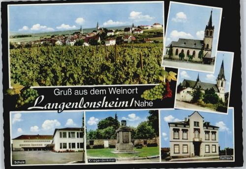 Langenlonsheim Wein, Schule, Kriegerdenkmal