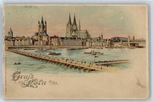 Köln , Mondschein