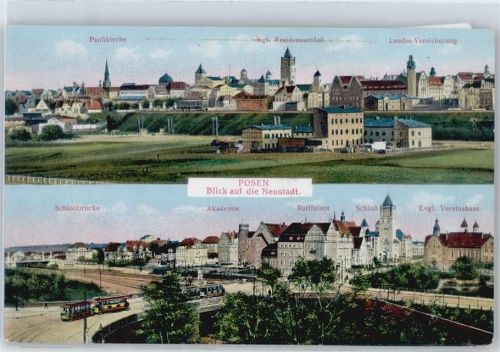 Posen Kirchen, Schlossbrücke, Akademie, Schloss, Ev. Vereinshaus