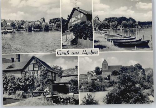 Lychen Gesamtansicht, Gasthaus, Burg