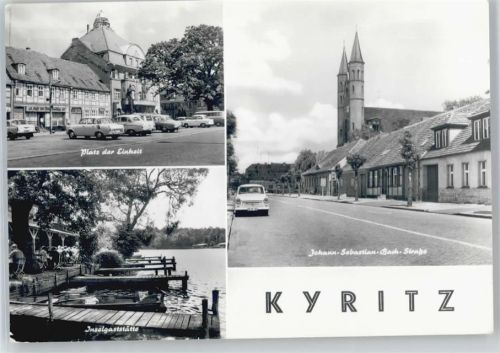 16866 O1910 Kyritz , Prignitz - Platz der Einheit, Inselgaststätte, Johann-Sebastian-Bach-Straße