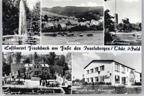 Fischbach Springbrunnen, Teilansicht, Großer Inselsberg, Bergbühne, FDGB-Heim Parkterrasse