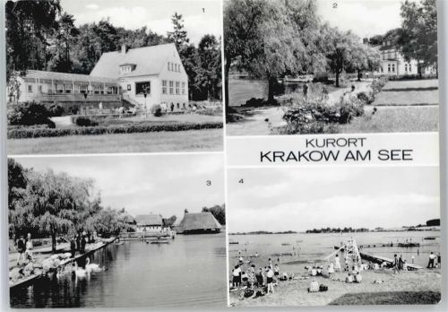 18292 O2602 Krakow a See - HO-Gaststätte Jörnberg, HO-gaststätte Seehotel, Badesee AKU2